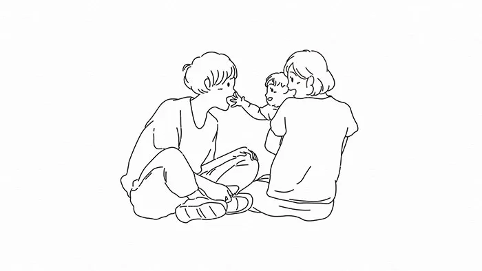 描かれる家族のイラスト