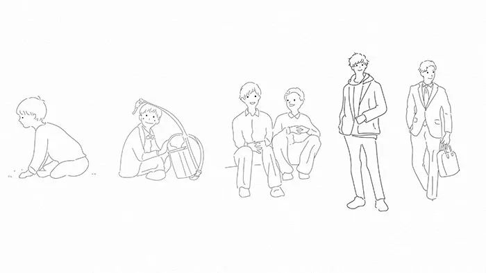 描かれる男の子5セット