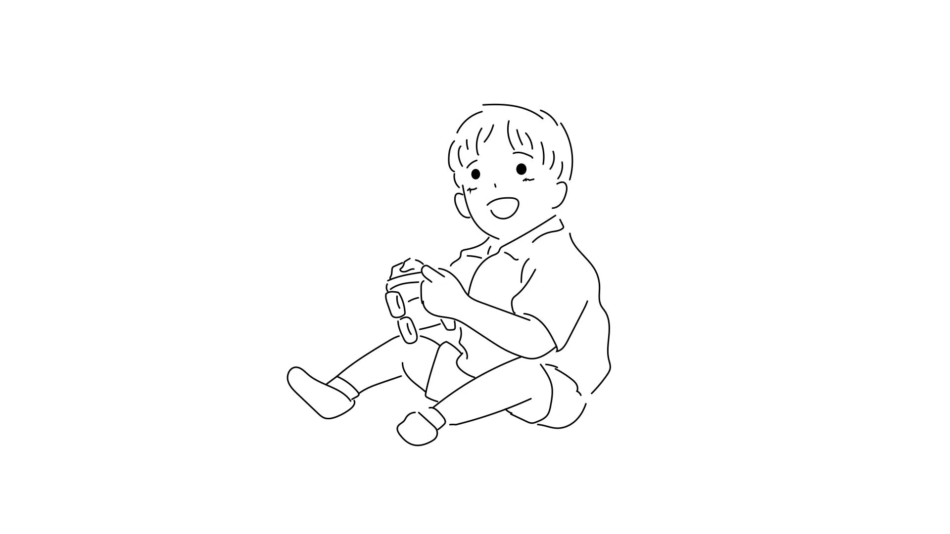 描かれる男の子の赤ちゃん