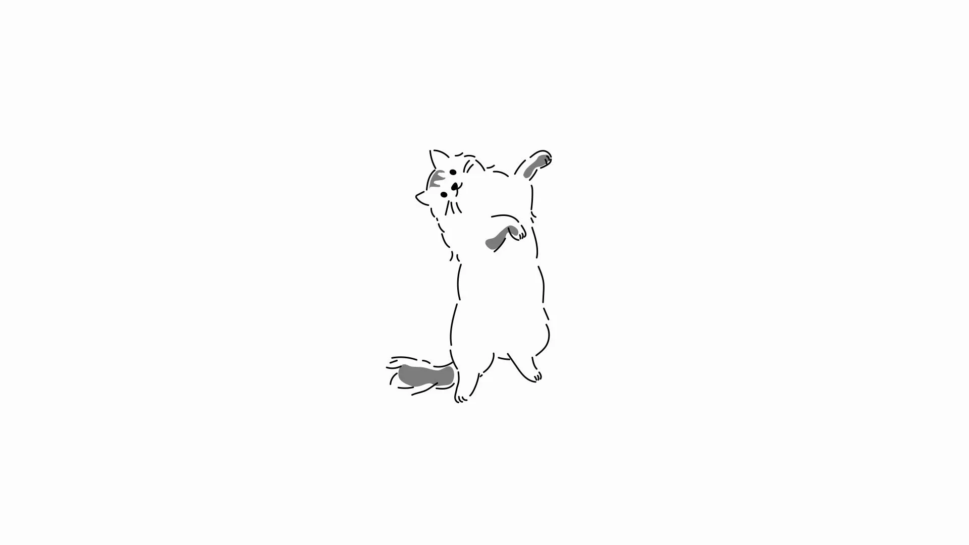 描かれる寝転ぶ猫