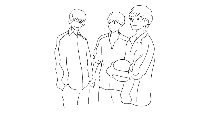 描かれる男子中学生