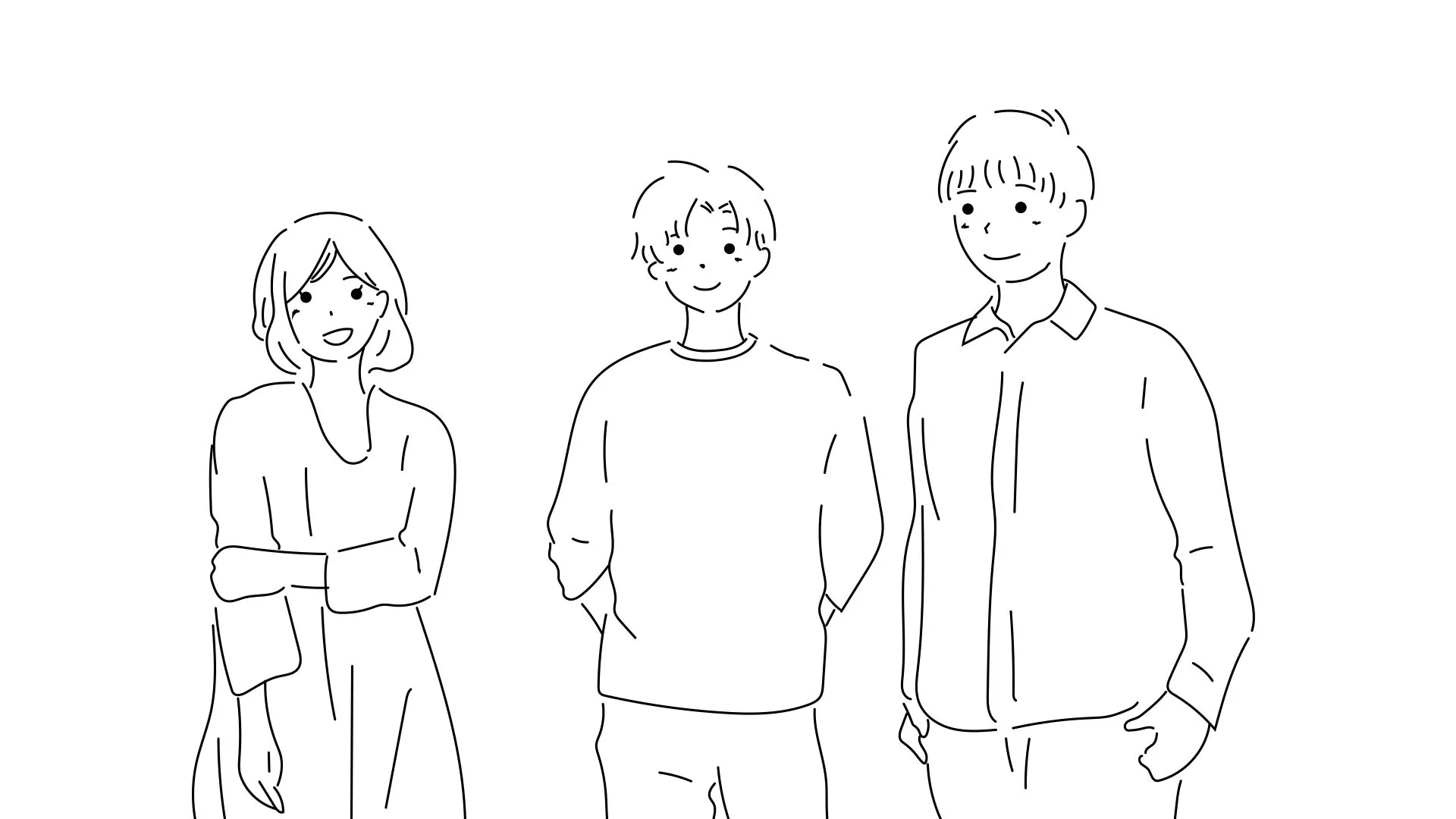 描かれる男性会社員