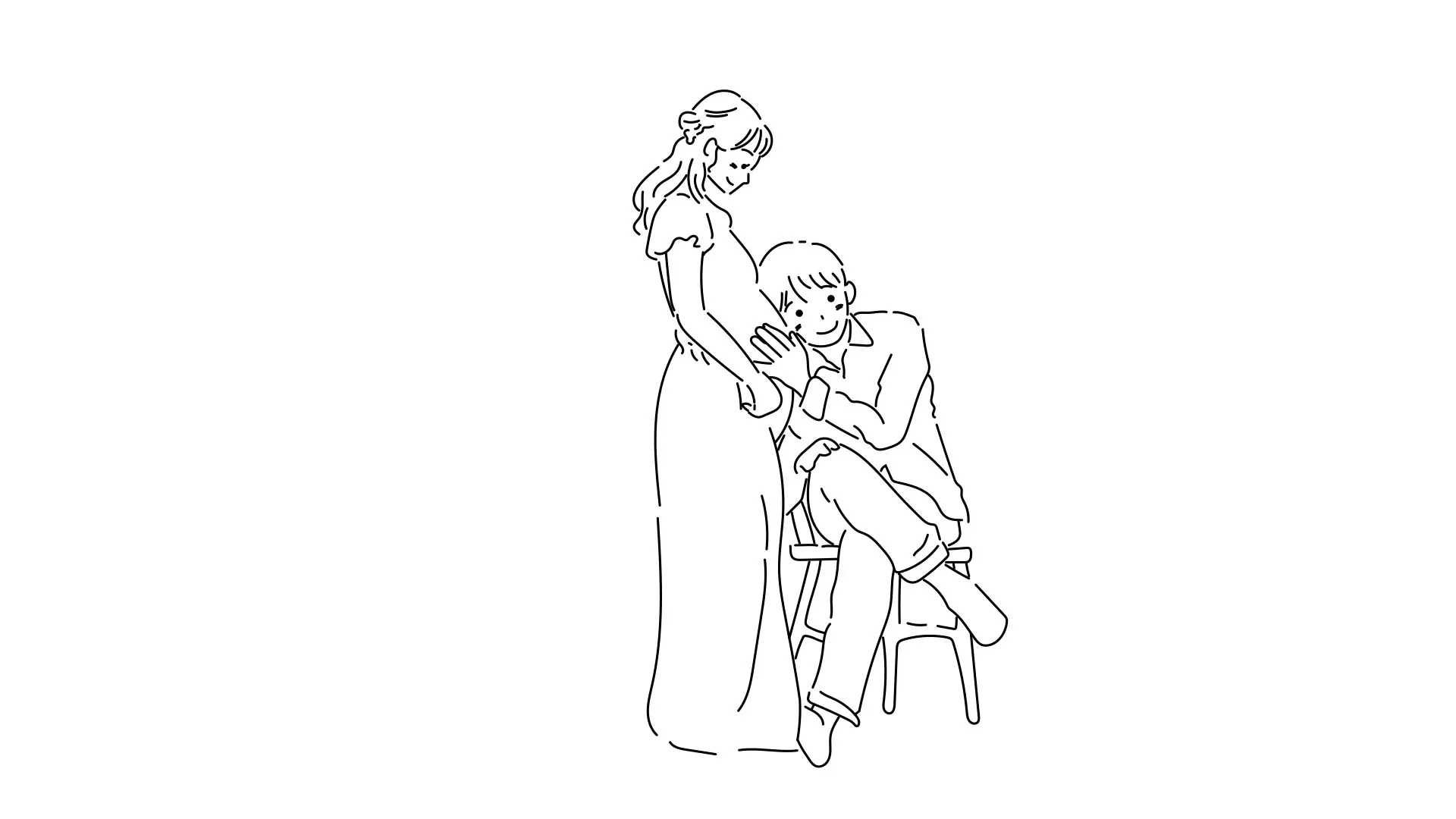 描かれる妊婦と旦那