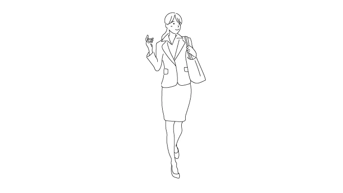 描かれる女性会社員