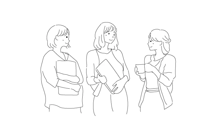 描かれる女性仕事仲間